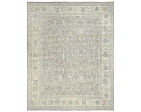 12x15 Zeigler Gray Afghan Hand Knotted Wool Area Rug